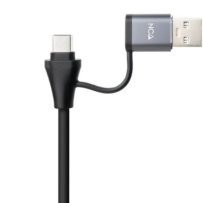 Nanocable Conversor USB-C + USB-A 3.0 a Ethernet RJ45, 1000 Mbps, Gris